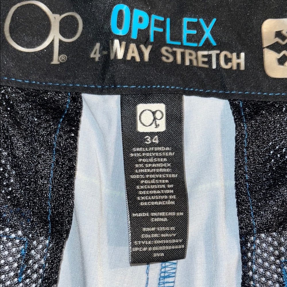 Blue Plaid Shorts OP flex four-way stretch, size 34